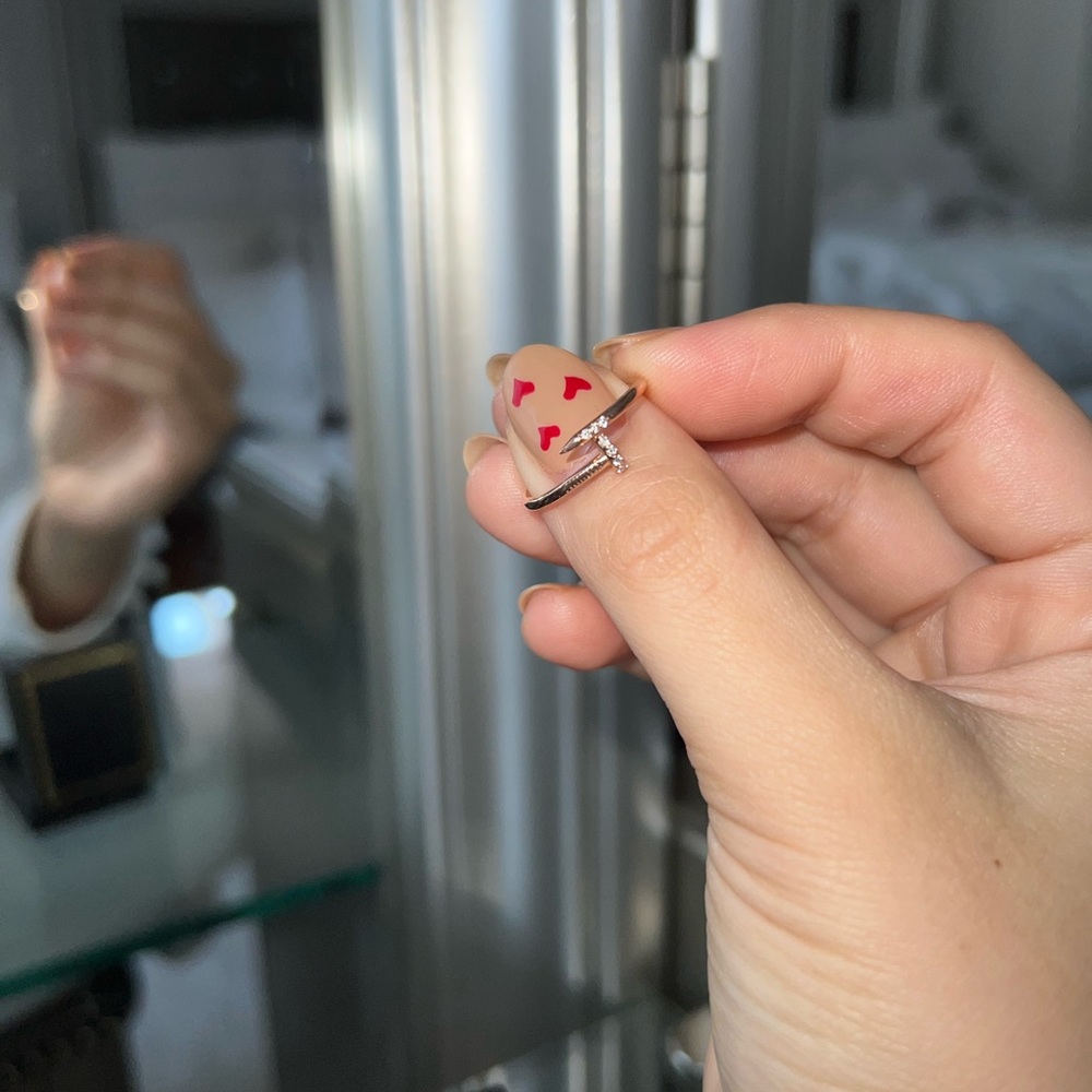 Real rose gold ring with small diamonds